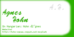 agnes hohn business card